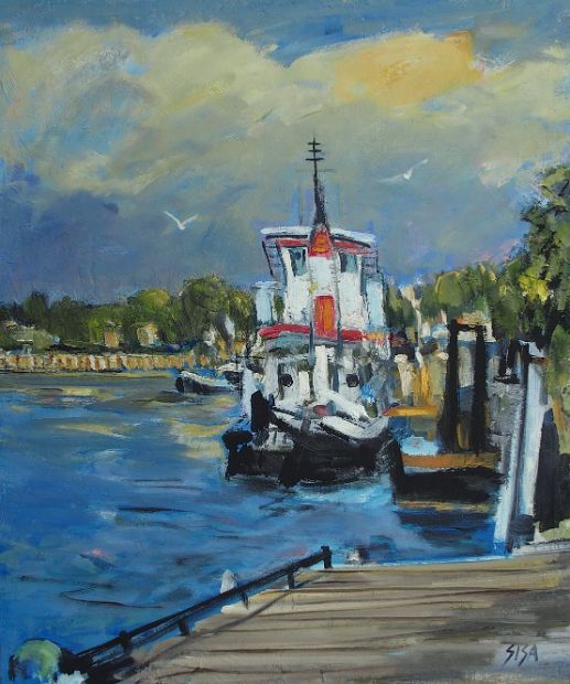 BURANO, ÖL auf Baumwolle, 60 x 50 cm